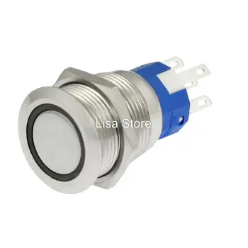 

Angel Eye Green LED Light 24V 19mm Latching Stainless Pushbutton Switch SPDT 5P