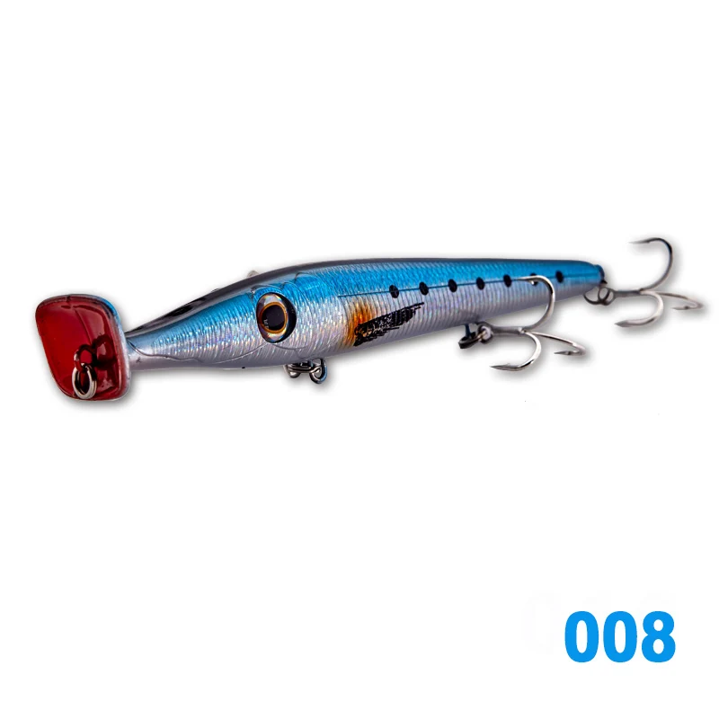 Hunthouse Поппер 150 мм длинный Литой карандаш topwater поплавок-приманка для окуня щуки bluefish красивые воблеры иглы приманки sargana - Цвет: 008