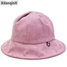 XdanqinX зимние женские Панамы вельветовые хлопковые элегантные женские кепки головные уборы украшения Модные теплые солнцезащитные козырьки шляпа для женщин