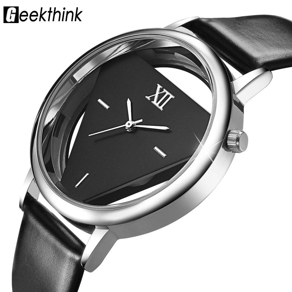 

GEEKTHINK Luxury Brand Designer Unique Quartz Analog Hollow Style Woman Quartz Watch Lady Dress fashion Casual WristWatches