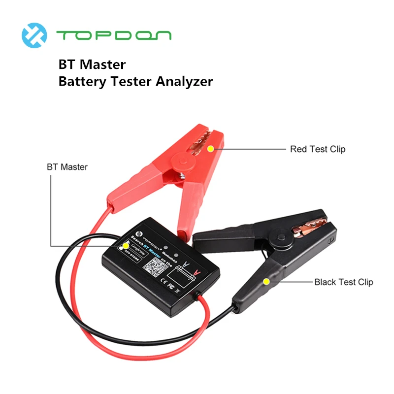 

TOPDON BT Master Battery Tester Analyzer Bluetooth 4.0 Wireless 12V Diagnostic Tools Car Motorcycle Heavy Duty Truck PK BA101