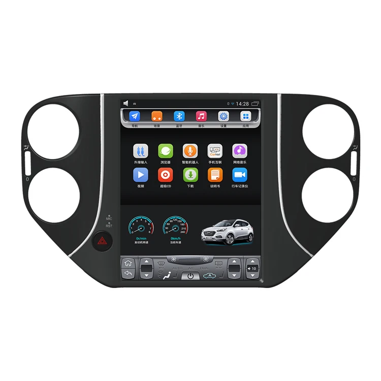 2010-2017 VW Tiguan 10.4 inch Tesla Vertical touch Screen Android Car GPS Navigation multimedia Bluetooth Wifi
