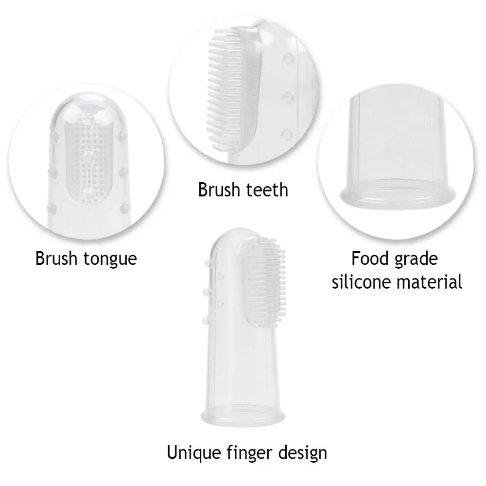 1 компл. мизинце Зубная щётка Еда Класс Силиконовые мягкие щетинки Детские устные массажер с коробкой Ассорти Цвета 4 шт. BPA