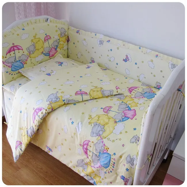 

Promotion! 6PCS Baby bedding sets Bed set in the Bed linen for children,include (bumpers+sheet+pillow cover)