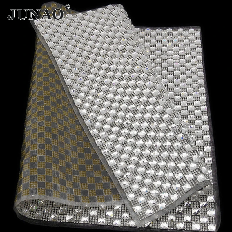 JUNAO 6*6 мм прозрачное квадратное стекло стразы лист ткани термостразы для утюга