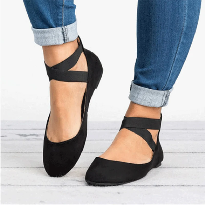 2018 Women Elastic Band Flat Comfortable Shoes Ladies Fashion Style