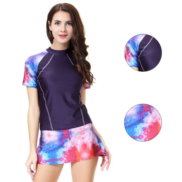 Print Arab Muslim Swimsuit Conservative Split Swimsuit Malaysian Long