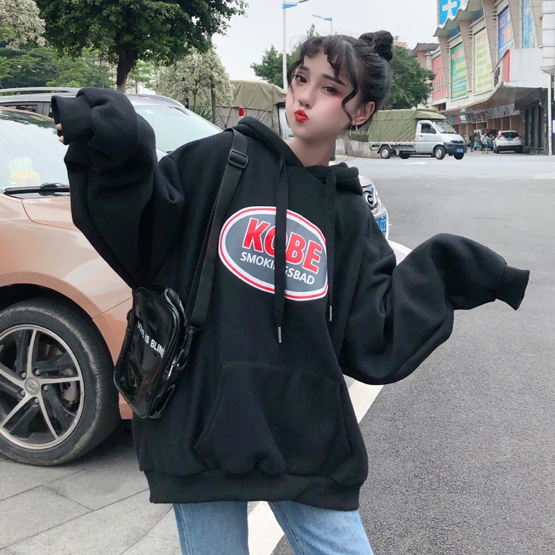 YouGeMan модная уличная хип хоп толстовка женская зимняя Корейская Ulzzang Harajuku