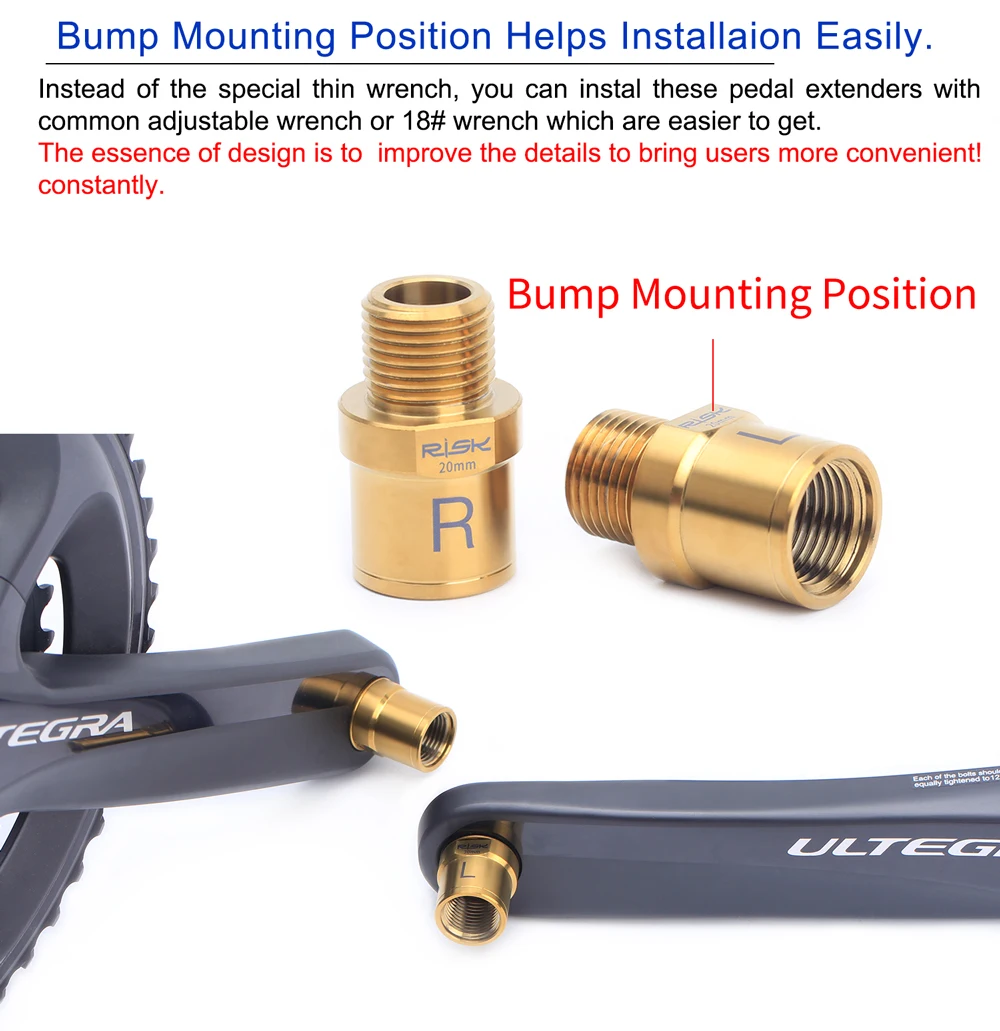 Titanium Ti Alloy Bike Pedal Axle Extenders Bicycle Pedal Extension Bolts Spacer