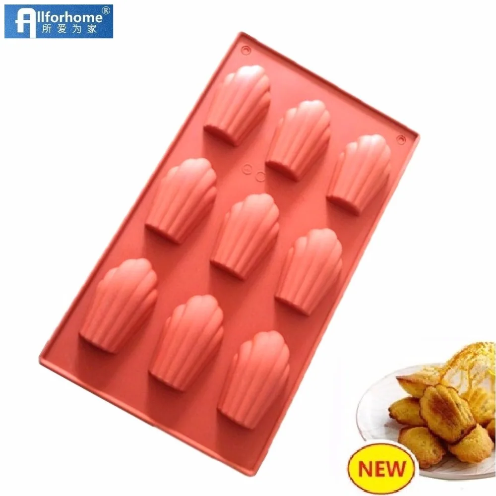 Flexible Silicone 9 Cavity French Madeleine Cake Mold shell shaped