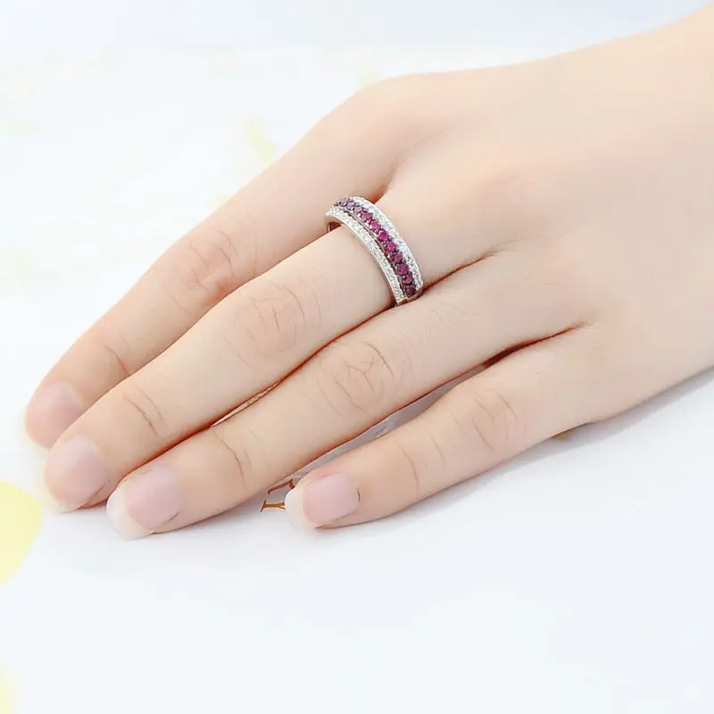 SANTUZZA серебряное кольцо для женщин, 925 пробы, серебряные круглые кольца для женщин, натуральные красные камни, вечерние ювелирные изделия