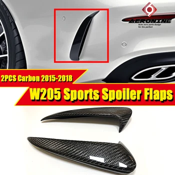 

For Benz W205 C63AMG Rear Splitter Wing Spoiler 2 Pcs Carbon C class C180 C200 C250 Rear Bumper Spoiler Flaps Air Flow Vent 15+