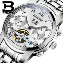 2017 New BINGER men’s watch luxury brand Tourbillon sapphire luminous multiple functions Mechanical Wristwatches B8601