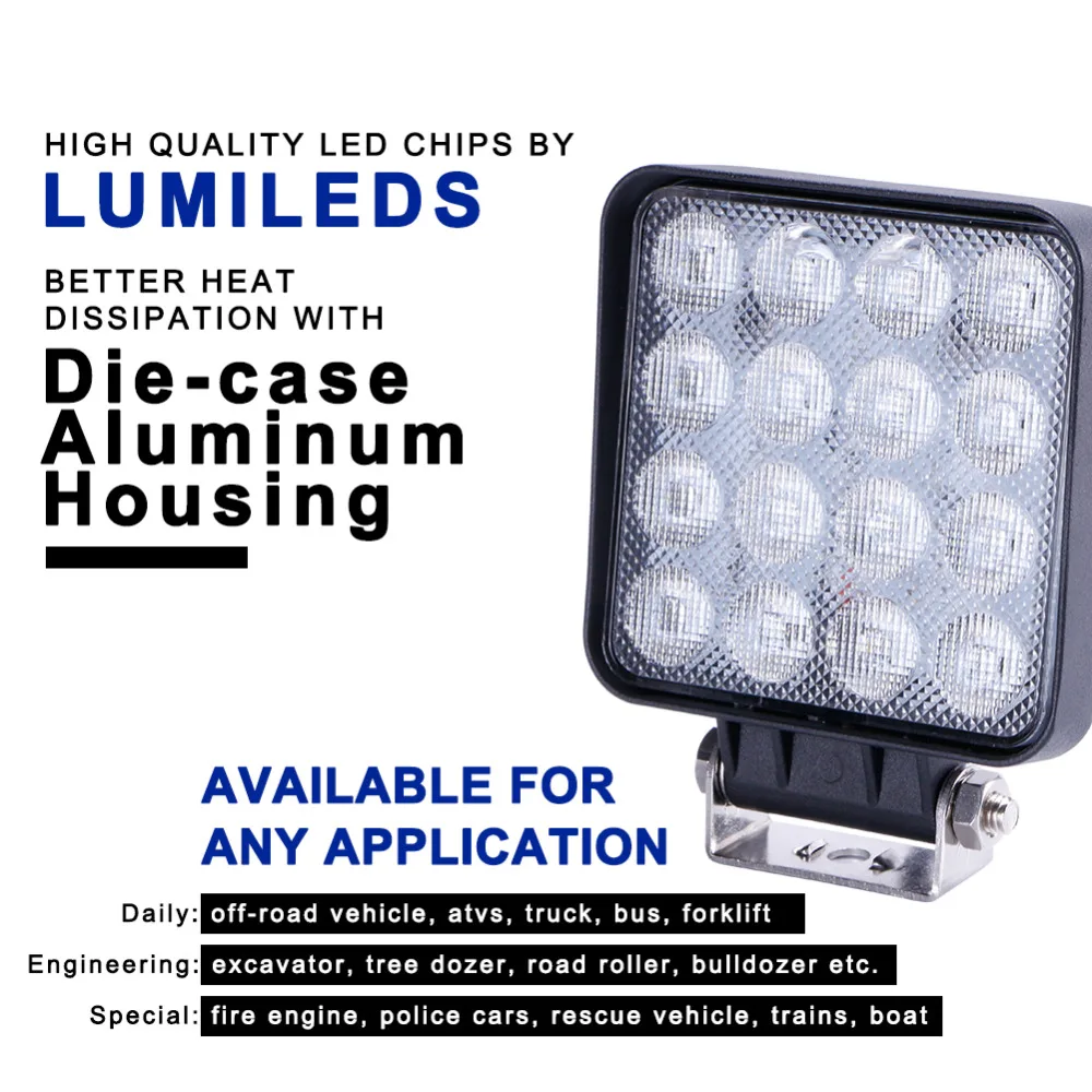 TC X ПРИВЕЛО Свет Работы 16x3 Вт Площадь Offroad Led 12/24 В дополнительный Портативный
