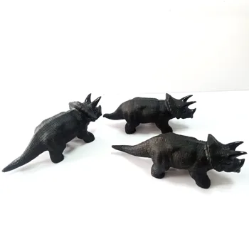 

High Quality Black Obsidian Triceratops Natural Stone Carved Dinosaur Figurine Carving Chakra Healing quartz for Deco GM