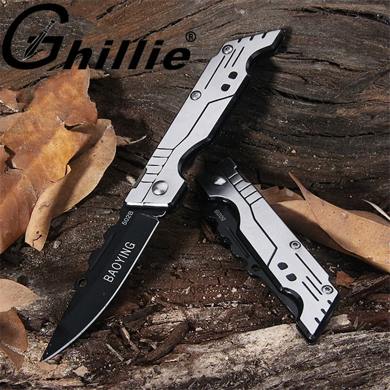 Grey Survival Knife Hunting Mini Portable Key Edc Stainless Fold Camping Tactical Folding Pocket