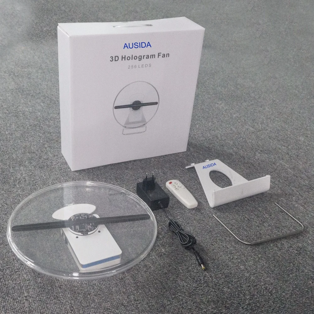 AUSIDA 30 см 3D Голограмма вентилятор уникальный дизайн с патентом, батарея питание голограмма реклама логотип проектор светодиодный вентилятор дисплей