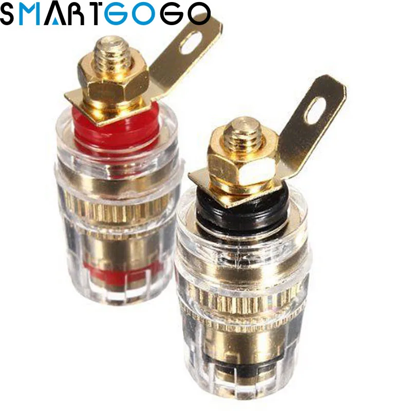 

1pair/2pcs Banana Connector 4mm Thread Medium Amplifier Speaker Spade Terminal Binding Post Banana Plug Socket Connector