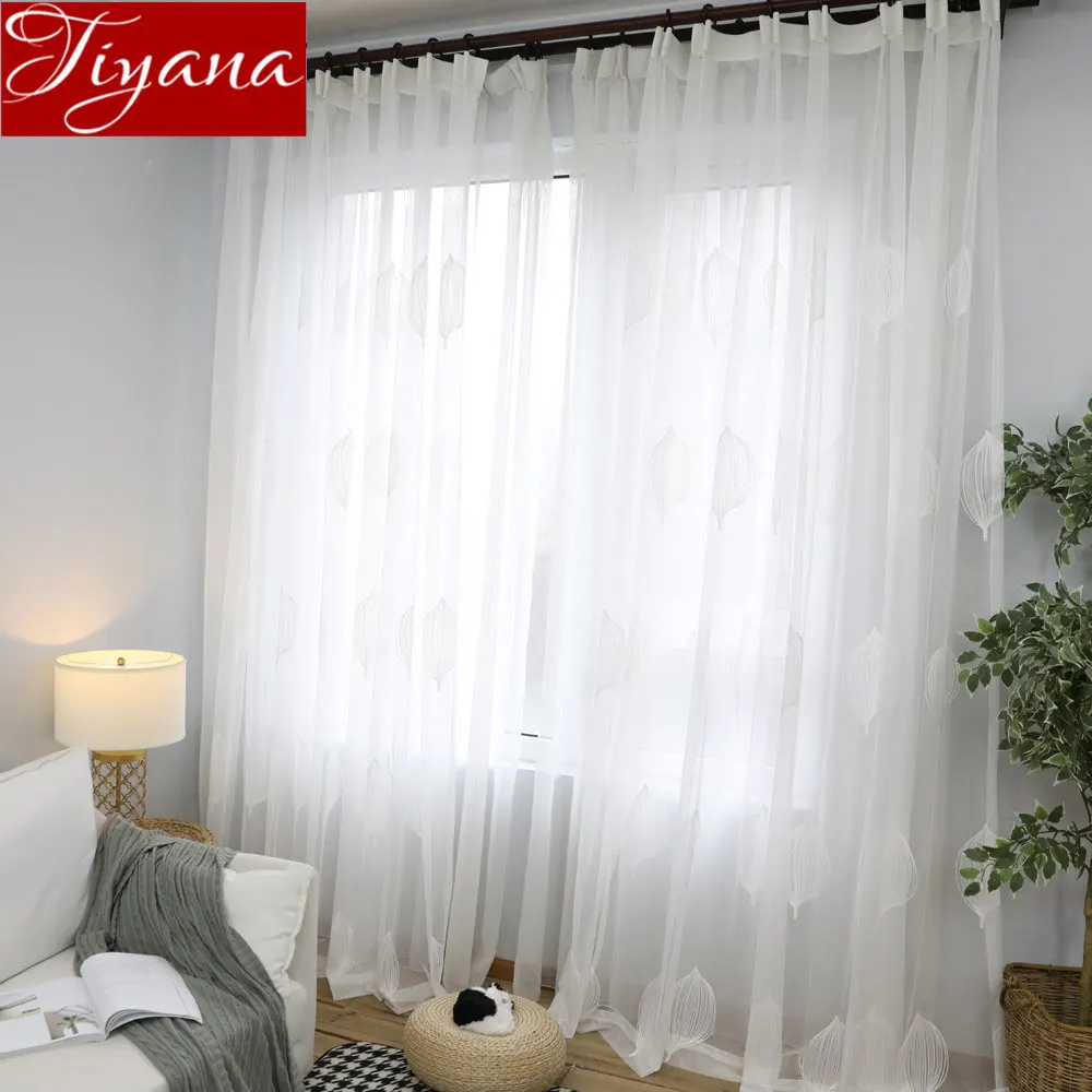 

White Curtains for Living Room Hot Air Balloon Tulle Curtain Window Bedroom Treatment Kitchen Fabrics Sheer Drapes T&063 #30
