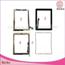 For Ipad 4 Touch Screen for Apple Ipad 2 Ipad 3 Glass Digitizer + Home Button + 3M Tape + Frame Parts Tracking Number