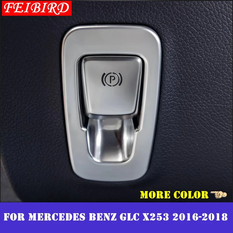 Auto Accessory For Mercedes Benz GLC X253 2016 2017 2018 Electrical Park Handbrake Hand Brake Cover Trims Silver Blue Red Golden |