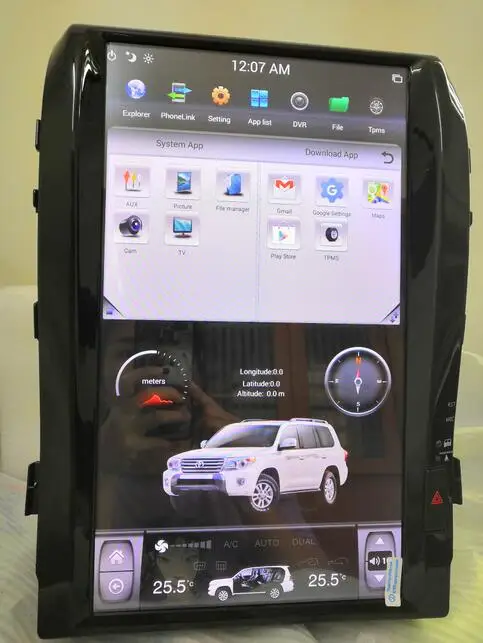 Sale Otojeta Vertical 16" Quad Core Android 6.0 2gb ram Car DVD GPS Radio For Toyota landcruiser LC200 Multimedia stereo headunit 1