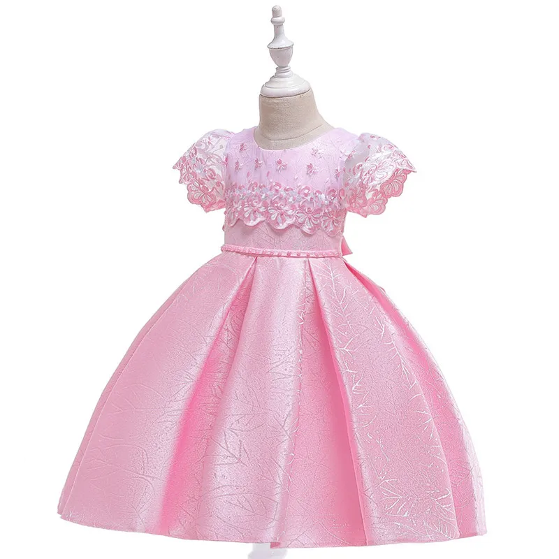 Платье с цветочным узором для маленьких девочек; детское платье для свадебной вечеринки для девочек; кружевное платье принцессы с вышивкой для дня рождения, выпускного вечера; Одежда для девочек