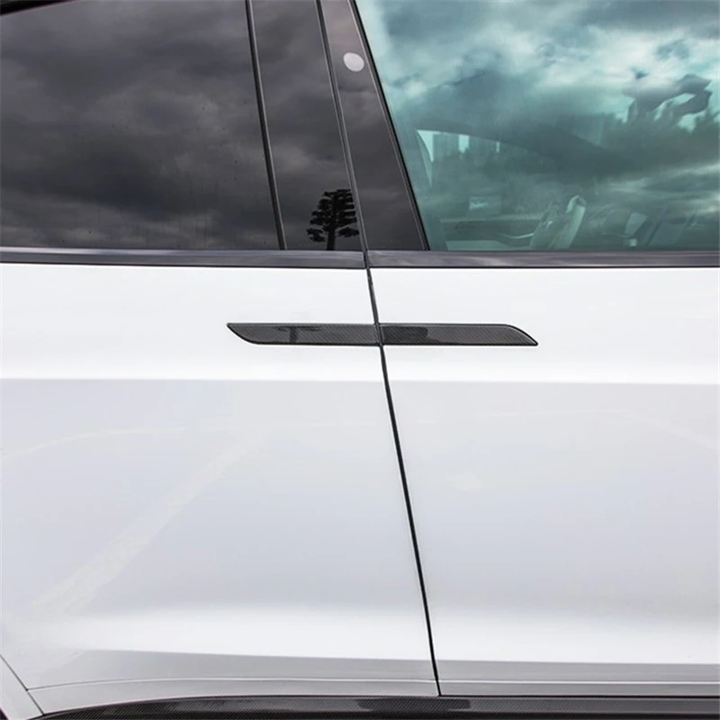 Srxtzm углеродного волокна автомобиля Дверная ручка средства ухода за кожей протектор для верховой езды Стикеры самоклеящаяся пленка для Tesla модель X- модель S автомобильная ручка крышка решетка радиатора