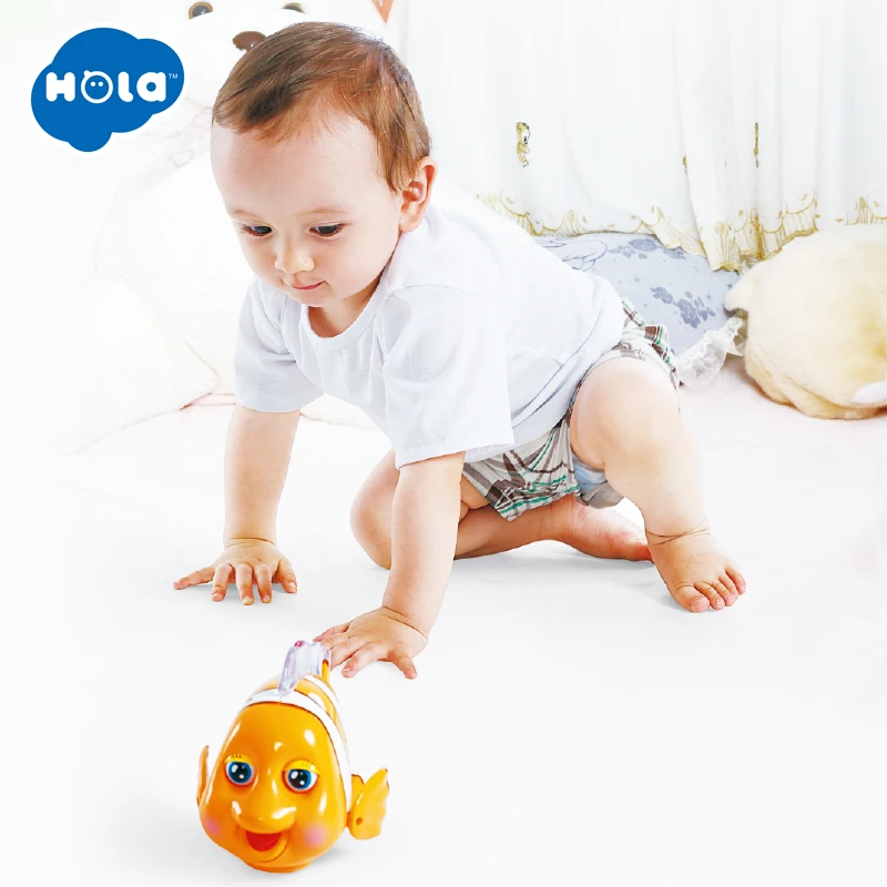 HOLA 998 Baby Toys Infrared Sensor Clever Clown Fish with Music & Lights Electric Toys for Children 18 months+
