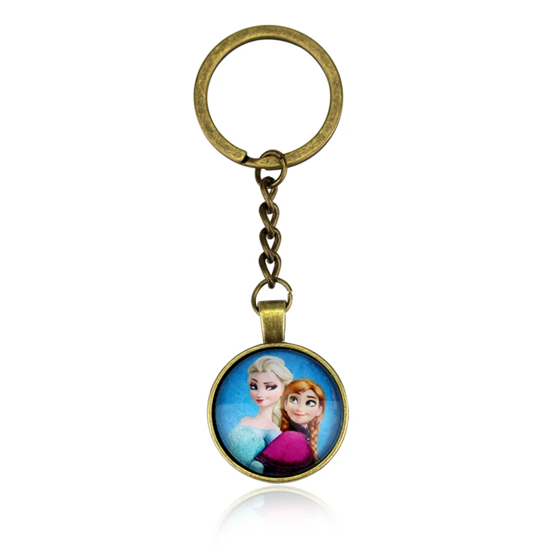 Movie Jewelry Anna and Elsa Keychain Keyring Holder Christmas Gift