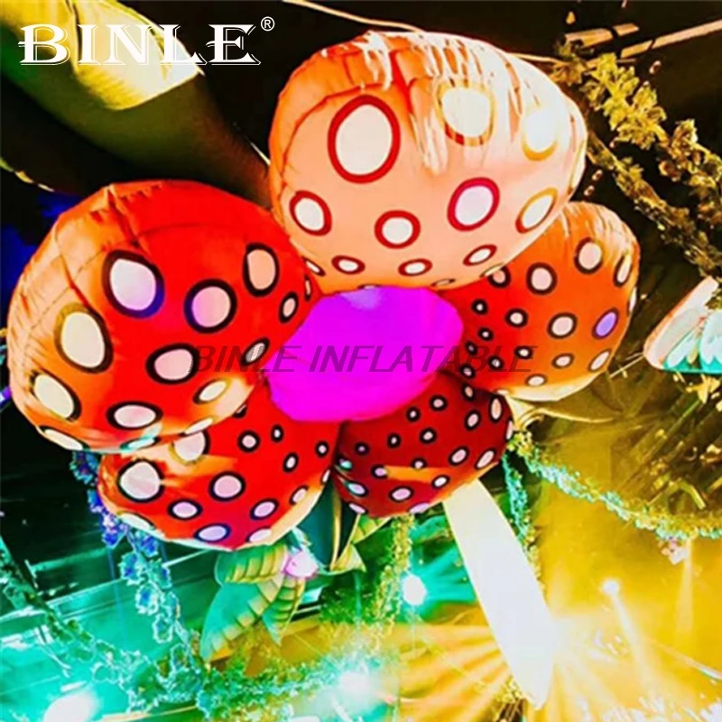 

Factory price stage props hanging inflatable led flower for party decoration made in China