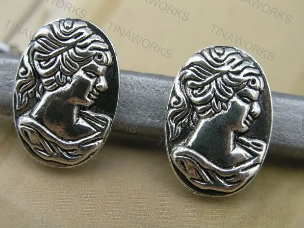 

FREE SHIPPING 30pcs Antique Silver 10.4x6.4mm Empress Slider Spacer For Licorice Leather--PAT166