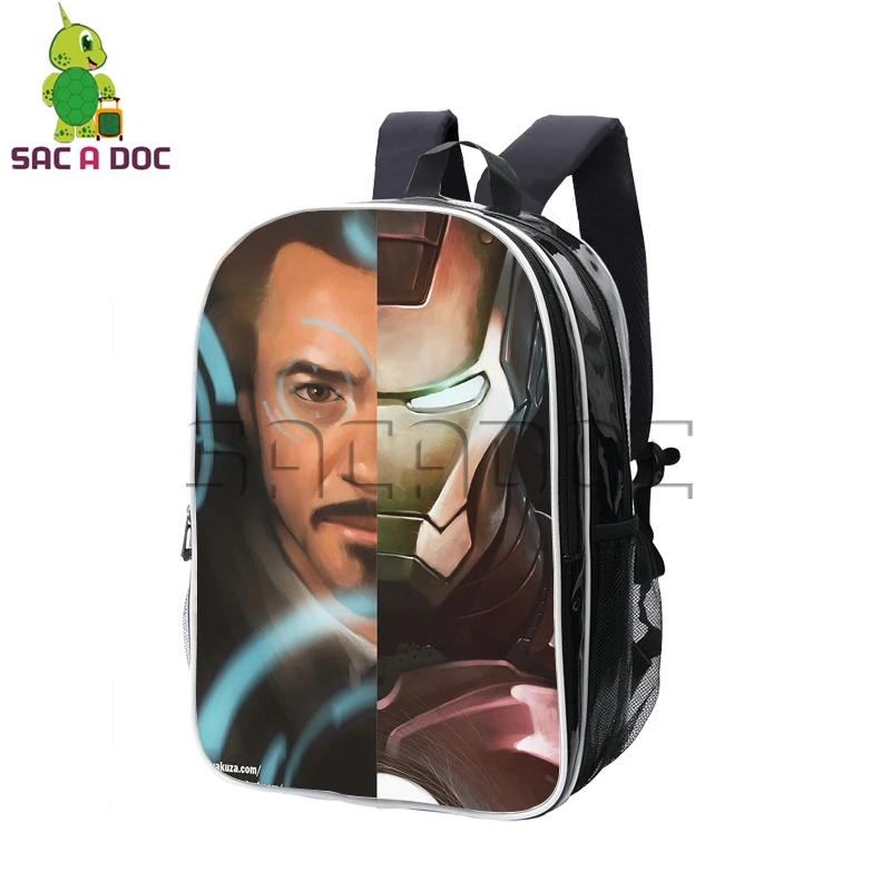 

The Avengers Iron Man Tony Stark Split Backpack Pu Leather Backpacks Teens Students School Bags Women Men Travel Rucksack
