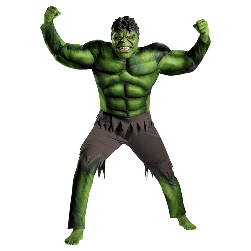 

Ainiel Adult Super Hero Muscle Hulk Cosplay Costume Jumpsuit Superhero Cosplay Bodysuit Halloween and Party Clothes For Man