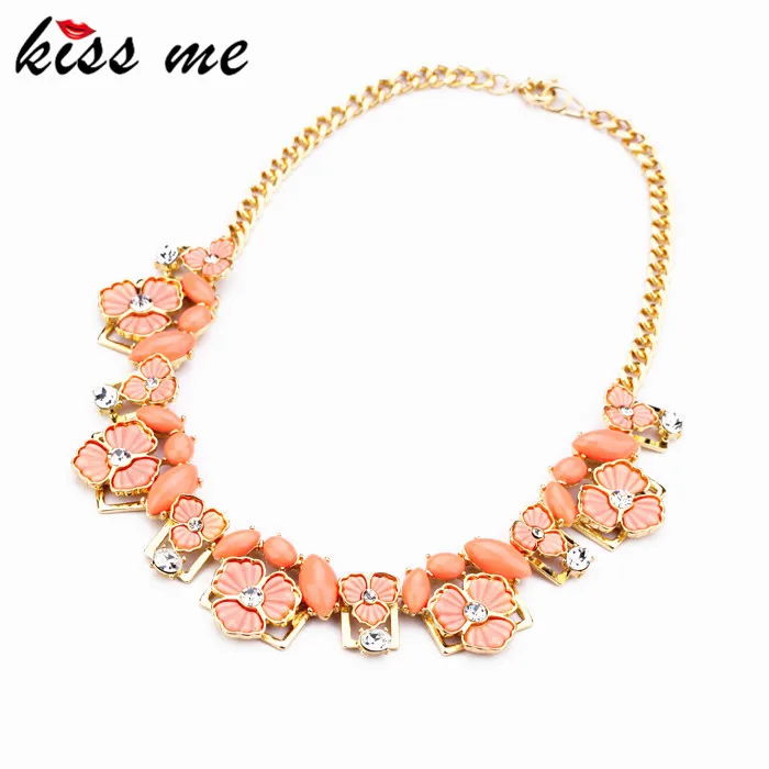 

Fashion Party Dresses Accessories Collares KISS ME All-match Candy Color Sweet Flower Short Designer Necklace Factory Wholesale