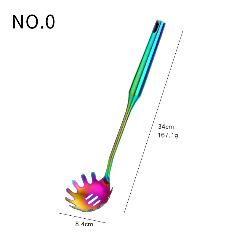 1 шт. нержавеющая сталь Радужная кухонная утварь с держателем набор инструментов для приготовления пищи Тернер ковш ложка для ресторана столовая посуда