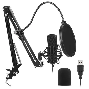 

Professional Podcast Condenser USB Microphone Kit Tripod for PC Karaoke Vocals Voice Over Youtube Studio Recording Mikrofon