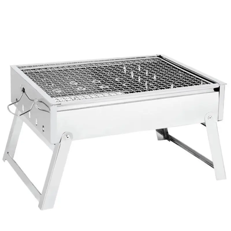 

Outdoor portable stainless steel folding grill charcoal grill rack camping BBQ grill