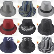 Осенние полосатые хлопковые фетровые шляпы для мужчин Chapeu Masculino черная Панама мягкая фетровая шляпа в джазовом стиле CBDB003