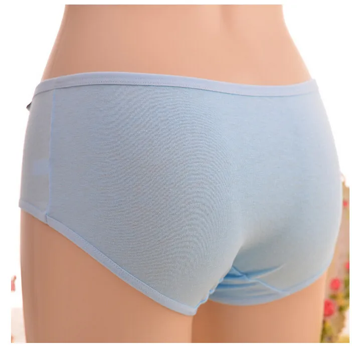 Large Low Waist Solid Color Cotton Candy Colored Women's Underwear