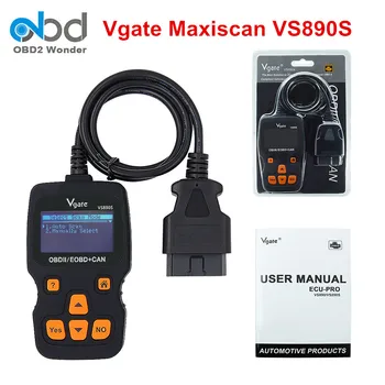 

Original Vgate Maxiscan VS890 VS890S OBD2 Code Reader VS-890 Auto Diagnostic Scanner Multi-language Code Scanner Diagnostic Tool