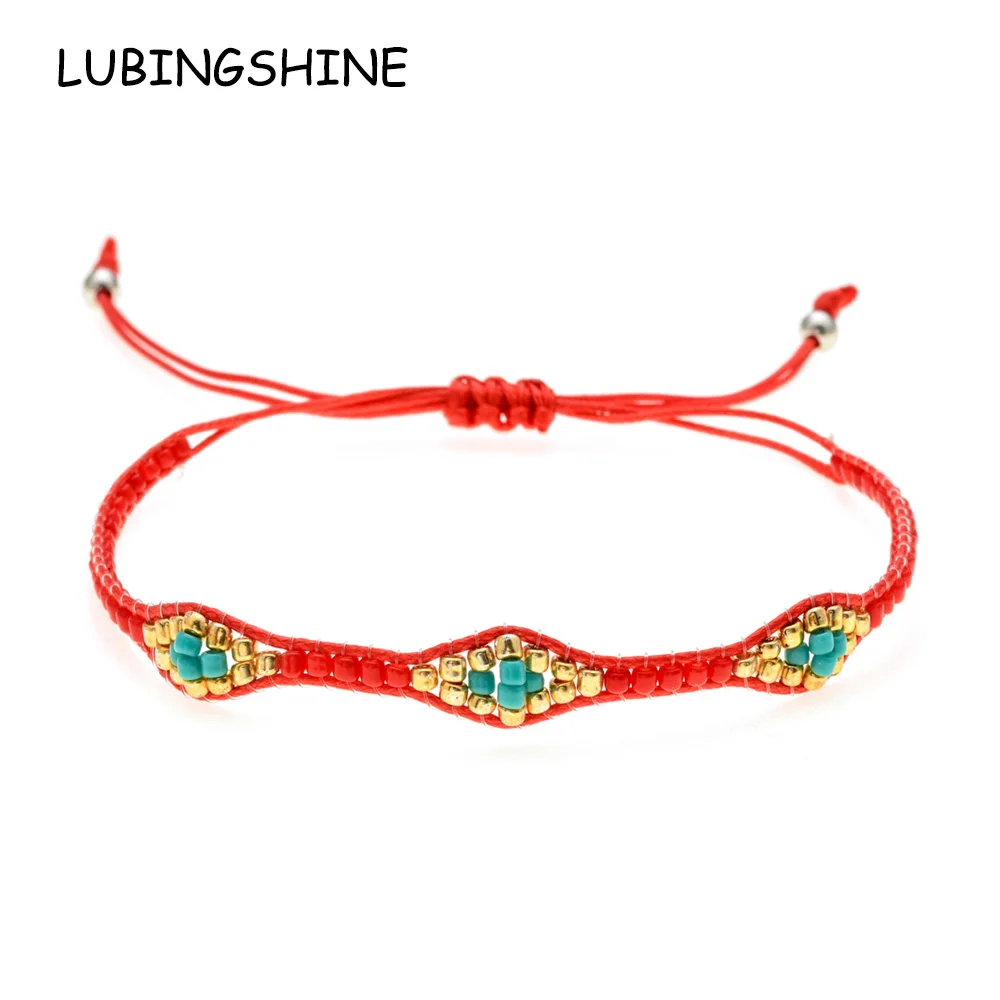 LUBINGSHINE ручной регулируемый браслет милый глаз цепи бусины макраме для женщин девушки браслеты мода подарок на день рождения
