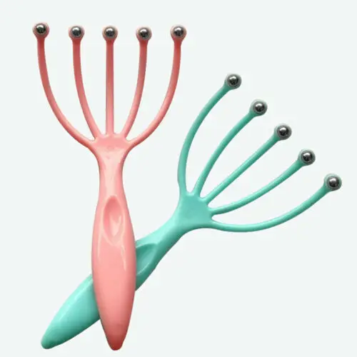 

1Pcs Five Finger Head Relax Massager Hair Held SPA Scalp Neck Stress Relief Massage Release Head Physician Steel Ball Comb
