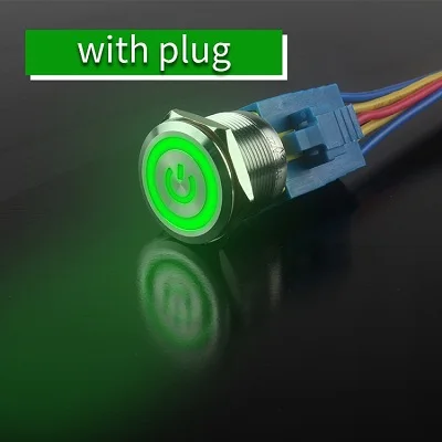 22 мм металлический водонепроницаемый кнопочный переключатель самоблокирующийся/кнопочный переключатель с Led светильник из нержавеющей стали кнопочный переключатель - Цвет: green