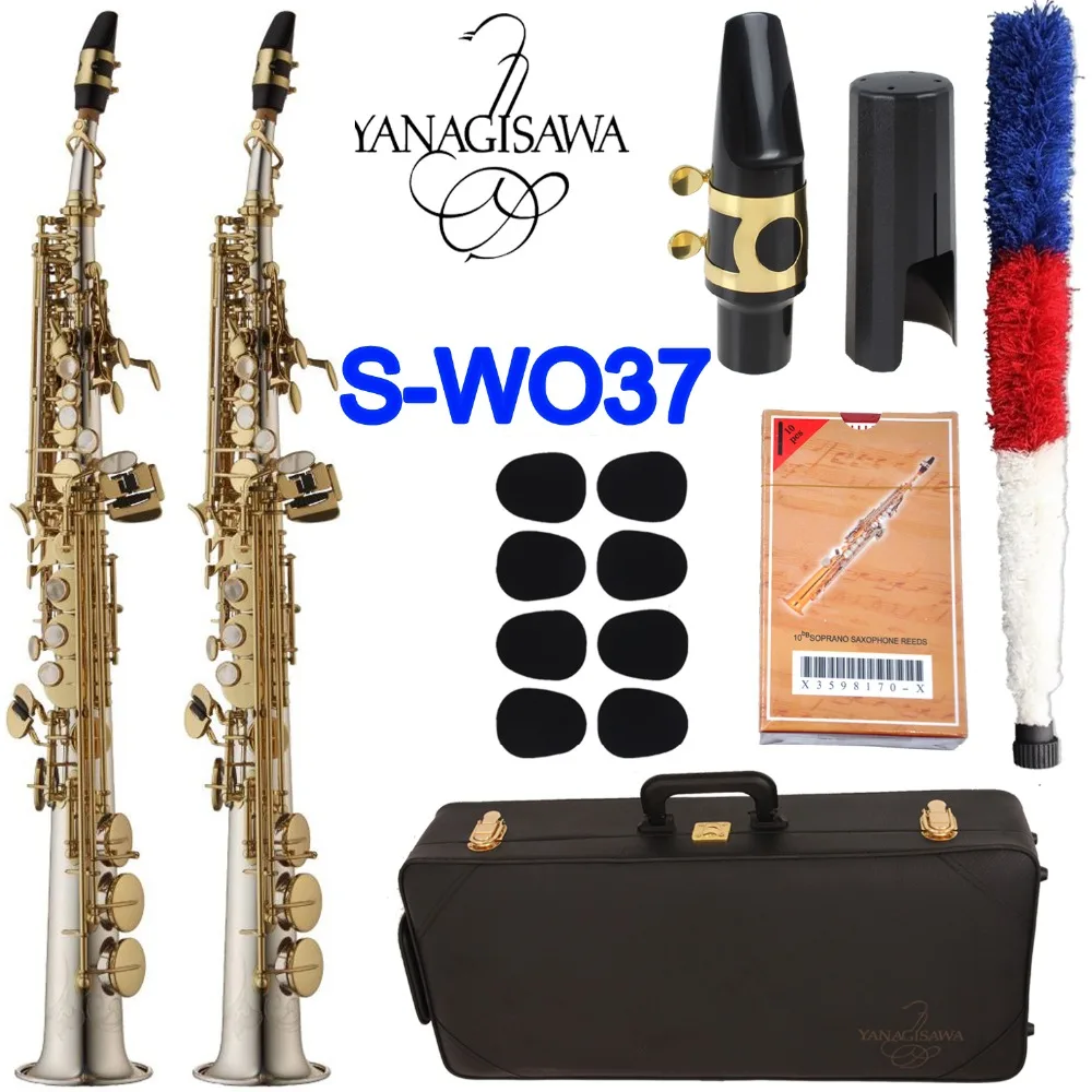 

Yanagisawa Soprano Saxophone S-WO37 Silvering Gold Key Sax Soprano Mouthpiece Ligature Reeds Neck Musical Instrument Accessories