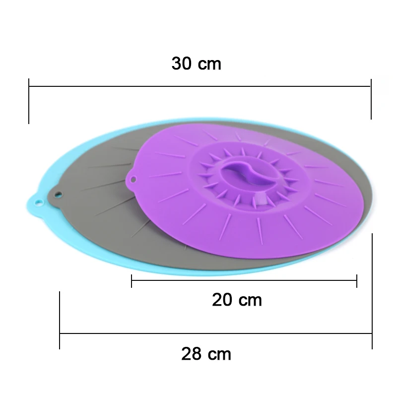 20 см Бытовая силиконовая крышка для чашки, крышка для парового корабля, крышки для кастрюли, уплотнение для сковороды, адсорбции, крышки для проливания воды