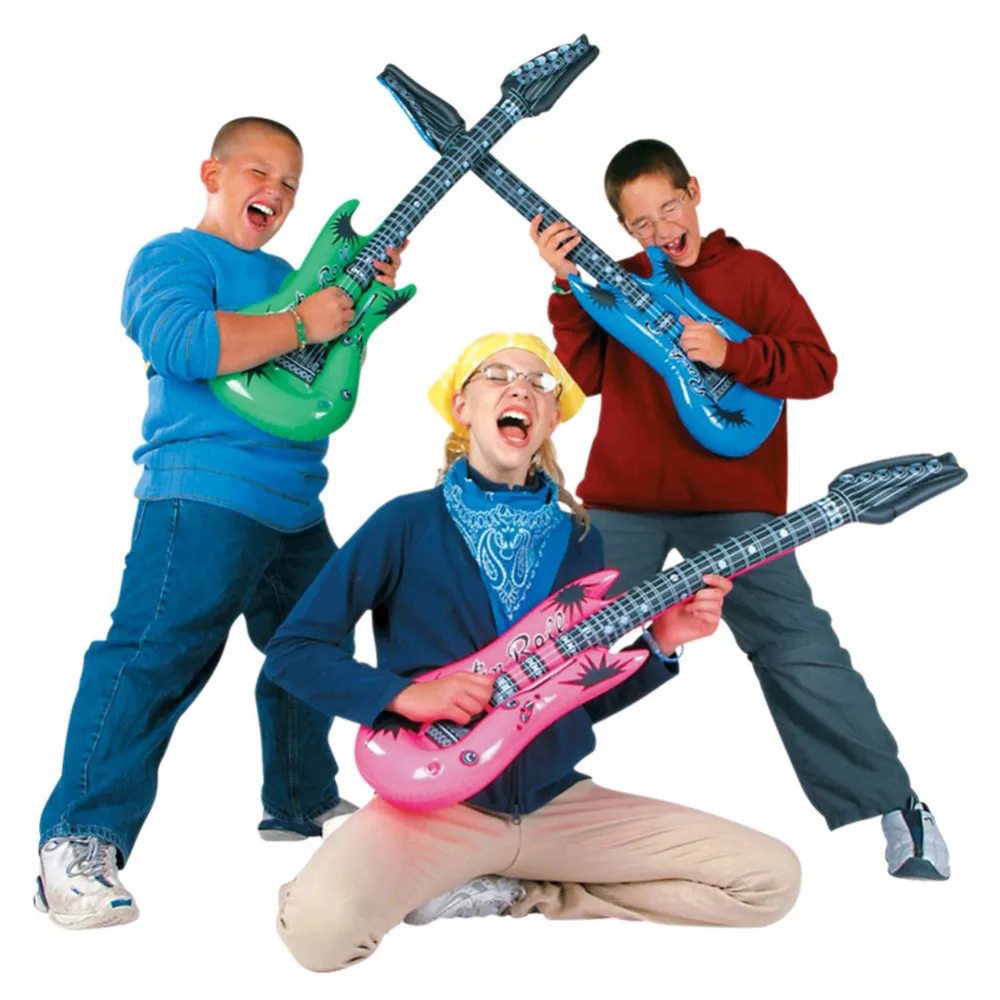 1 Pc Microphone Guitar Saxophone Radio Shaped Inflatable Musical Instrument Party Supply Garden Decoration Toy Random Color
