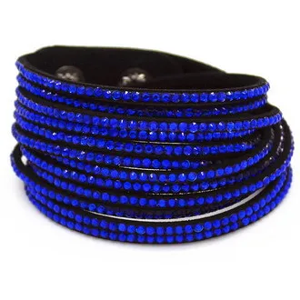 Европейский Популярный винтажный браслет, простой кожаный браслет с кристаллами, индивидуальный браслет, Шарм для женщин, браслет, специальное предложение - Окраска металла: color as picture