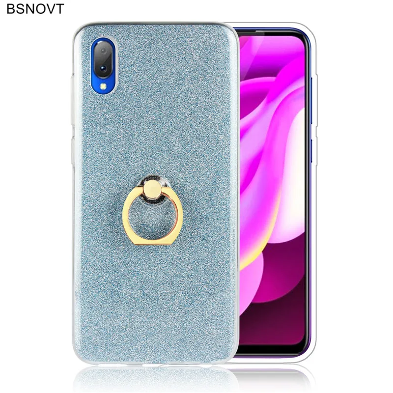 

Vivo Y97 Case Shiny Glitter Bling Silicon Phone Case Cover Vivo Y97 Soft Finger Ring Bracket Back Cover Vivo Y97 Phone Case Capa