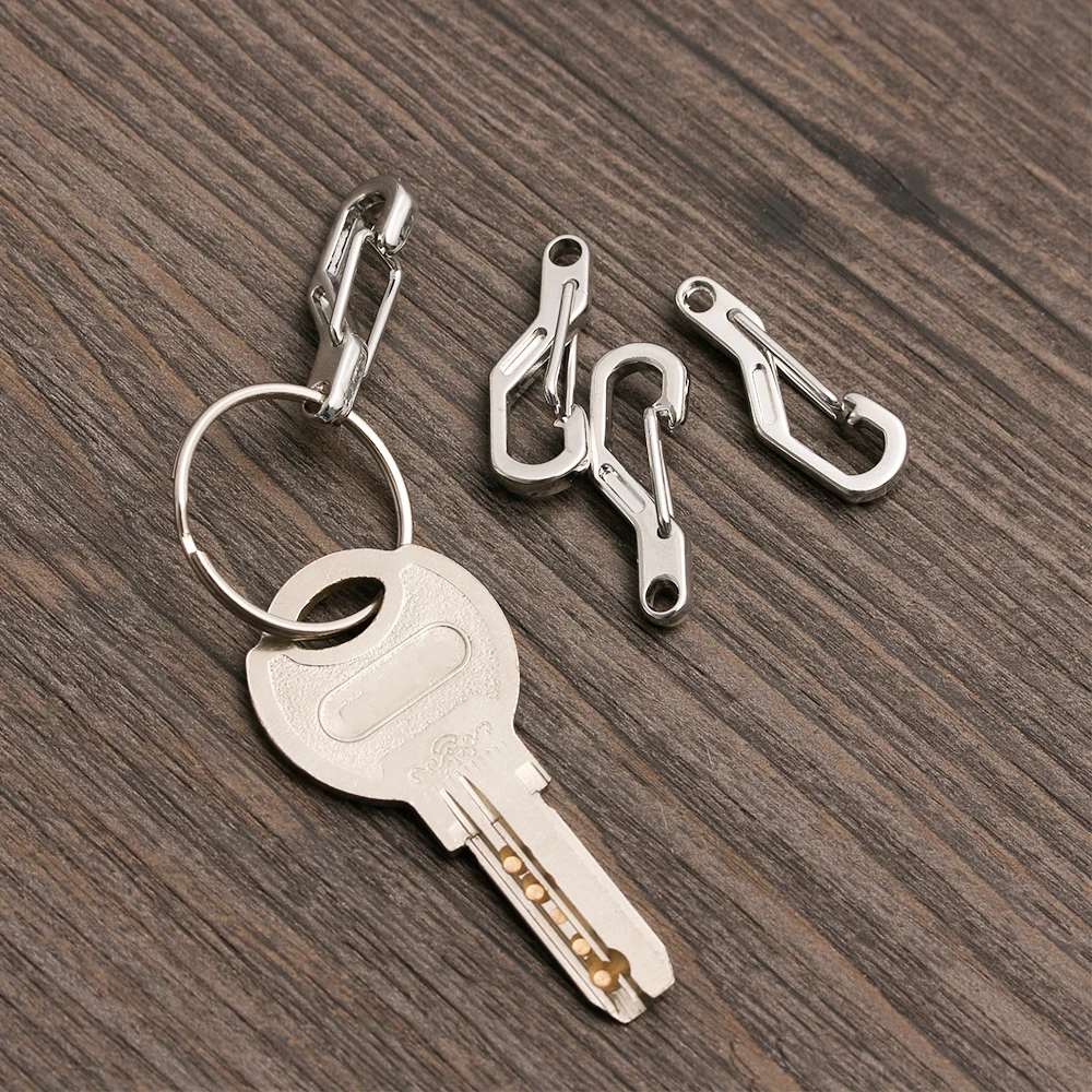 Description Picture 5 of item4/8PCs Mini Aluminium Alloy Hang Buckle Survival Camping Keyring D Carabiner Key Chain Clip Spring Clips Outdoor Hook Tools